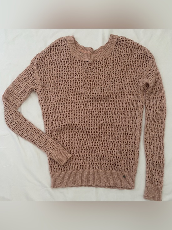 American Eagle Outfitters Sweaters - American Eagle Pale Pink Open-Knit Crewneck Sweater